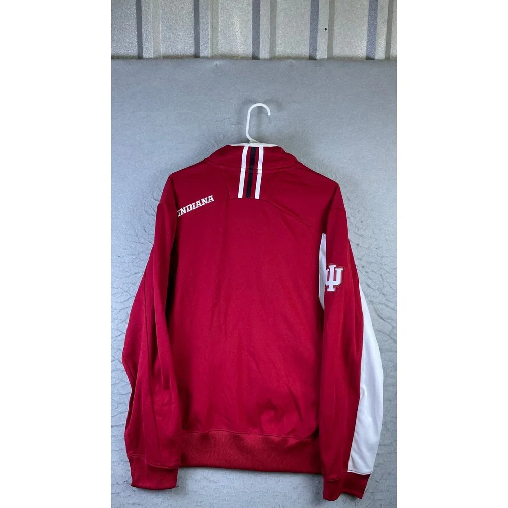 Adidas Track Jacket Mens Small Red Excellent Indiana Hoosiers Climawarm Zip